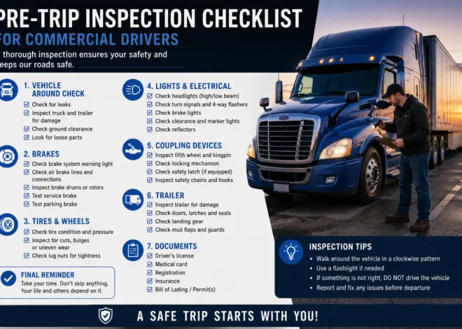Pre-Trip Inspection Checklist for Commercial Drivers